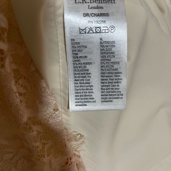L.K Bennett women’s size 6 cotton silk DR Charris lace dress - Picture 8 of 8
